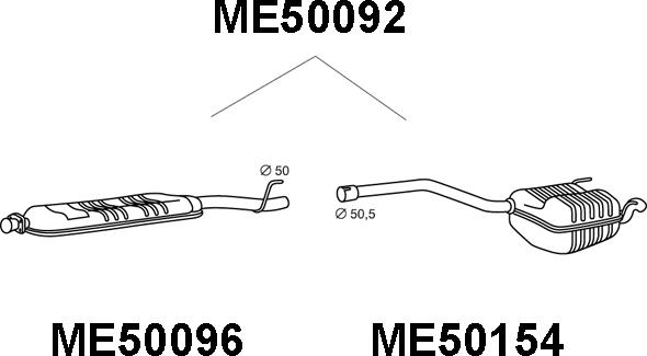 Veneporte ME50092 - Глушитель выхлопных газов, конечный autodnr.net