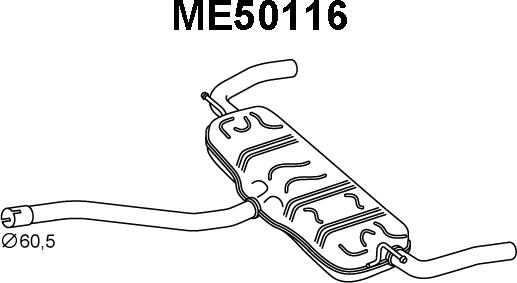 Veneporte ME50116 - Глушник вихлопних газів кінцевий autocars.com.ua