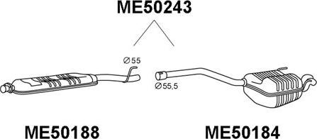 Veneporte ME50243 - Глушник вихлопних газів кінцевий autocars.com.ua