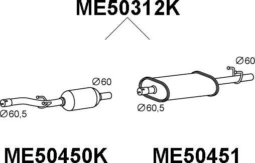 Veneporte ME50312K - Каталізатор autocars.com.ua