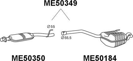 Veneporte ME50349 - Глушник вихлопних газів кінцевий autocars.com.ua