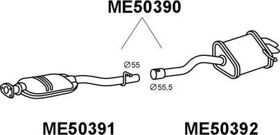 Veneporte ME50390 - Глушник вихлопних газів кінцевий autocars.com.ua