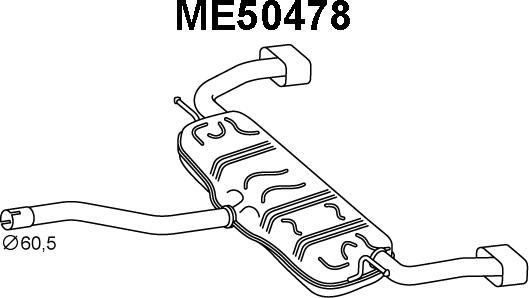 Veneporte ME50478 - Глушник вихлопних газів кінцевий autocars.com.ua