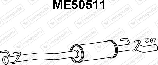 Veneporte ME50511 - Глушитель выхлопных газов, конечный avtokuzovplus.com.ua