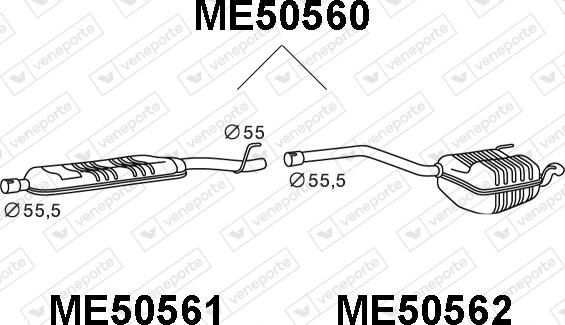 Veneporte ME50560 - Глушник вихлопних газів кінцевий autocars.com.ua