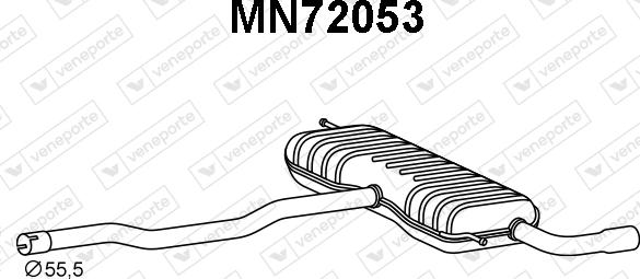 Veneporte MN72053 - Глушник вихлопних газів кінцевий autocars.com.ua