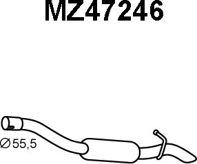 Veneporte MZ47246 - Глушник вихлопних газів кінцевий autocars.com.ua