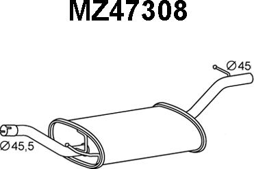 Veneporte MZ47308 - Глушитель выхлопных газов, конечный avtokuzovplus.com.ua
