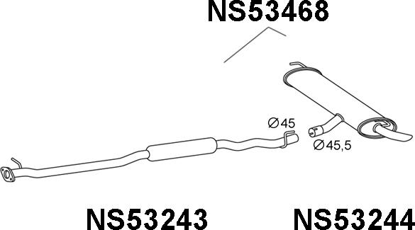 Veneporte NS53468 - Глушитель выхлопных газов, конечный avtokuzovplus.com.ua