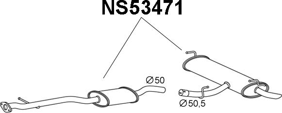 Veneporte NS53471 - Глушник вихлопних газів кінцевий autocars.com.ua