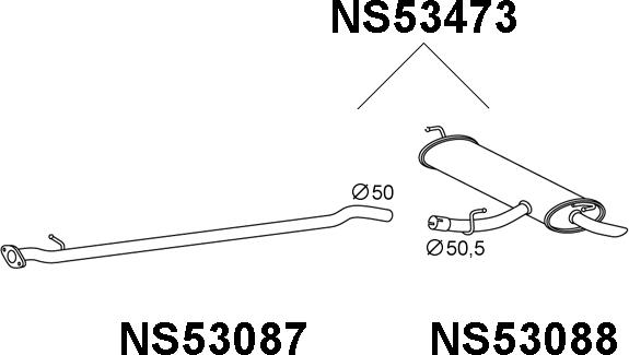 Veneporte NS53473 - Глушник вихлопних газів кінцевий autocars.com.ua