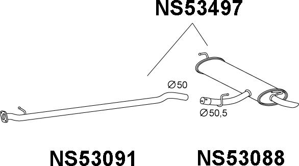 Veneporte NS53497 - Глушник вихлопних газів кінцевий autocars.com.ua