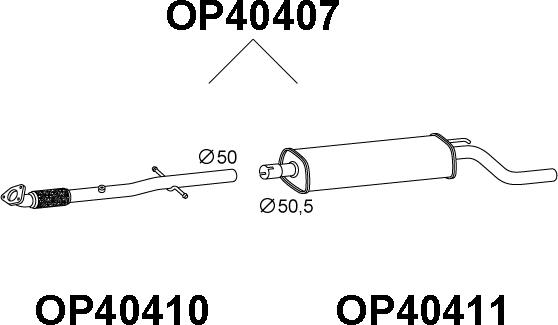 Veneporte OP40407 - Предглушітель вихлопних газів autocars.com.ua