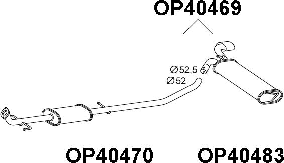 Veneporte OP40469 - Глушитель выхлопных газов, конечный avtokuzovplus.com.ua