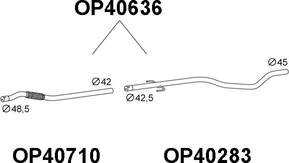 Veneporte OP40636 - Труба вихлопного газу autocars.com.ua