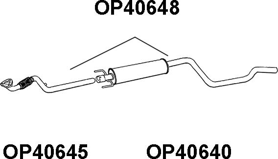 Veneporte OP40648 - Середній глушник вихлопних газів autocars.com.ua