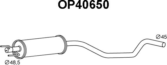 Veneporte OP40650 - Середній глушник вихлопних газів autocars.com.ua