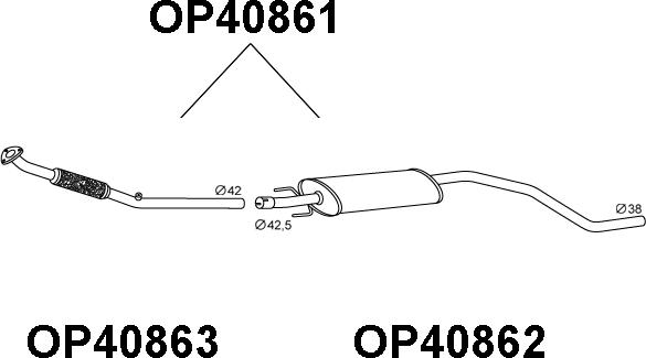 Veneporte OP40861 - Предглушітель вихлопних газів autocars.com.ua