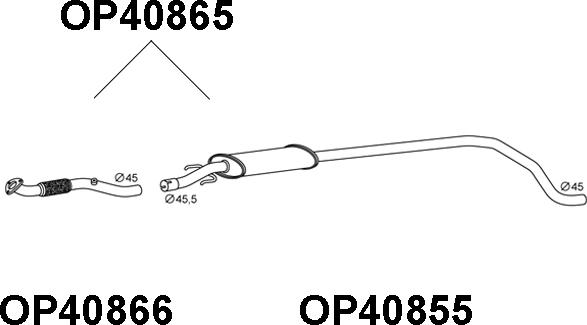 Veneporte OP40865 - Предглушітель вихлопних газів autocars.com.ua