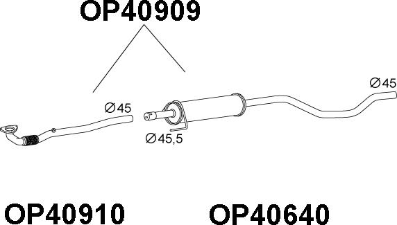 Veneporte OP40909 - Предглушітель вихлопних газів autocars.com.ua