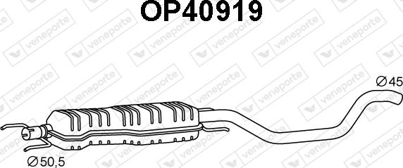 Veneporte OP40919 - Предглушітель вихлопних газів autocars.com.ua