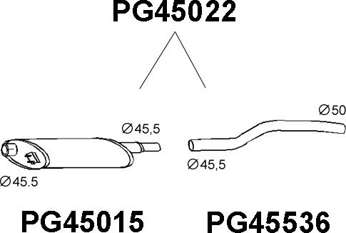 Veneporte PG45022 - Предглушітель вихлопних газів autocars.com.ua