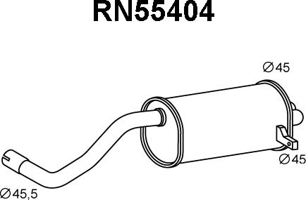 Veneporte RN55404 - Глушник вихлопних газів кінцевий autocars.com.ua