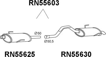 Veneporte RN55603 - Глушник вихлопних газів кінцевий autocars.com.ua
