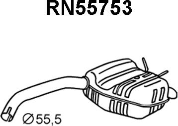 Veneporte RN55753 - Глушник вихлопних газів кінцевий autocars.com.ua