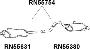 Veneporte RN55754 - Глушник вихлопних газів кінцевий autocars.com.ua