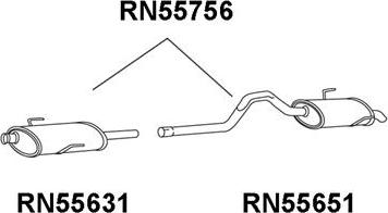 Veneporte RN55756 - Глушник вихлопних газів кінцевий autocars.com.ua