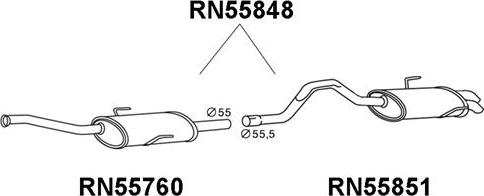 Veneporte RN55848 - Глушник вихлопних газів кінцевий autocars.com.ua