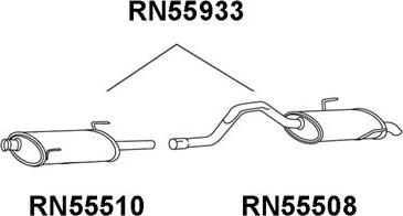Veneporte RN55933 - Глушник вихлопних газів кінцевий autocars.com.ua
