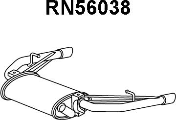 Veneporte RN56038 - Глушник вихлопних газів кінцевий autocars.com.ua