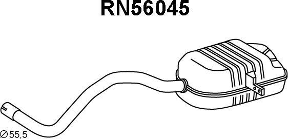 Veneporte RN56045 - Глушник вихлопних газів кінцевий autocars.com.ua