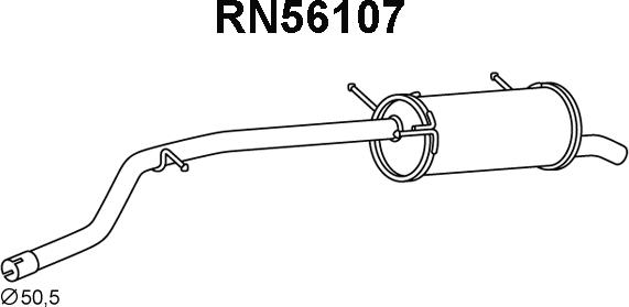 Veneporte RN56107 - Глушник вихлопних газів кінцевий autocars.com.ua