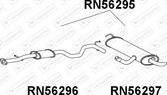 Veneporte RN56295 - Глушник вихлопних газів кінцевий autocars.com.ua