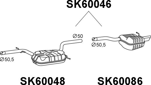 Veneporte SK60046 - Глушник вихлопних газів кінцевий autocars.com.ua