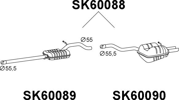 Veneporte SK60088 - Глушник вихлопних газів кінцевий autocars.com.ua