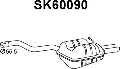 Veneporte SK60090 - Глушник вихлопних газів кінцевий autocars.com.ua