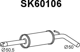 Veneporte SK60106 - Середній глушник вихлопних газів autocars.com.ua