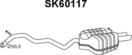 Veneporte SK60117 - Глушник вихлопних газів кінцевий autocars.com.ua