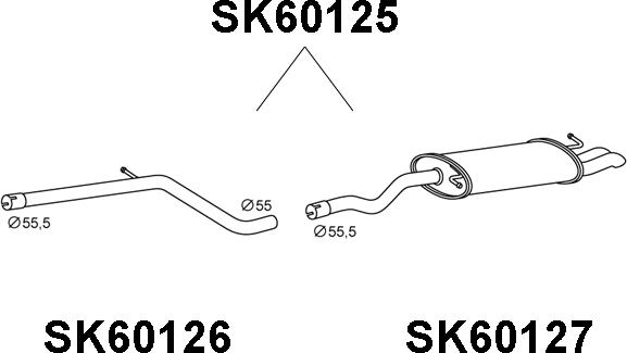 Veneporte SK60125 - Глушитель выхлопных газов, конечный avtokuzovplus.com.ua