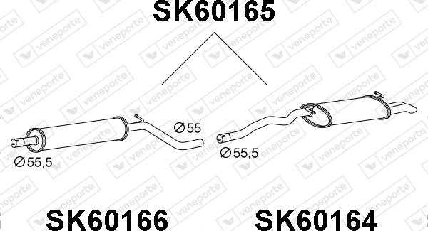 Veneporte SK60165 - Глушник вихлопних газів кінцевий autocars.com.ua