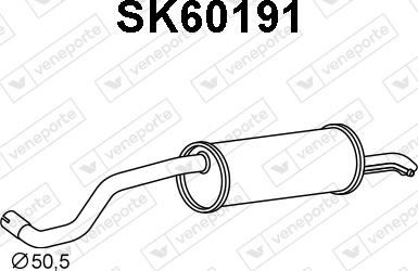 Veneporte SK60191 - Глушник вихлопних газів кінцевий autocars.com.ua