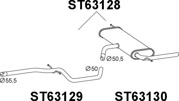 Veneporte ST63128 - Глушник вихлопних газів кінцевий autocars.com.ua