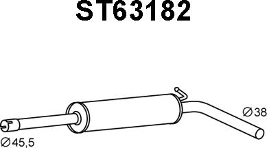 Veneporte ST63182 - Средний глушитель выхлопных газов avtokuzovplus.com.ua