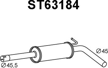 Veneporte ST63184 - Средний глушитель выхлопных газов autodnr.net