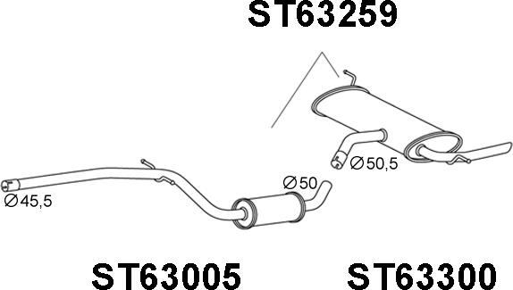 Veneporte ST63259 - Глушник вихлопних газів кінцевий autocars.com.ua