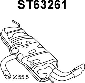 Veneporte ST63261 - Глушник вихлопних газів кінцевий autocars.com.ua